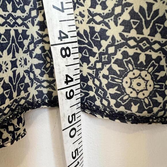 Vintage Women's One Size Blue Geometric Maxi Open Front Long Duster Cardigan - Picture 6 of 11